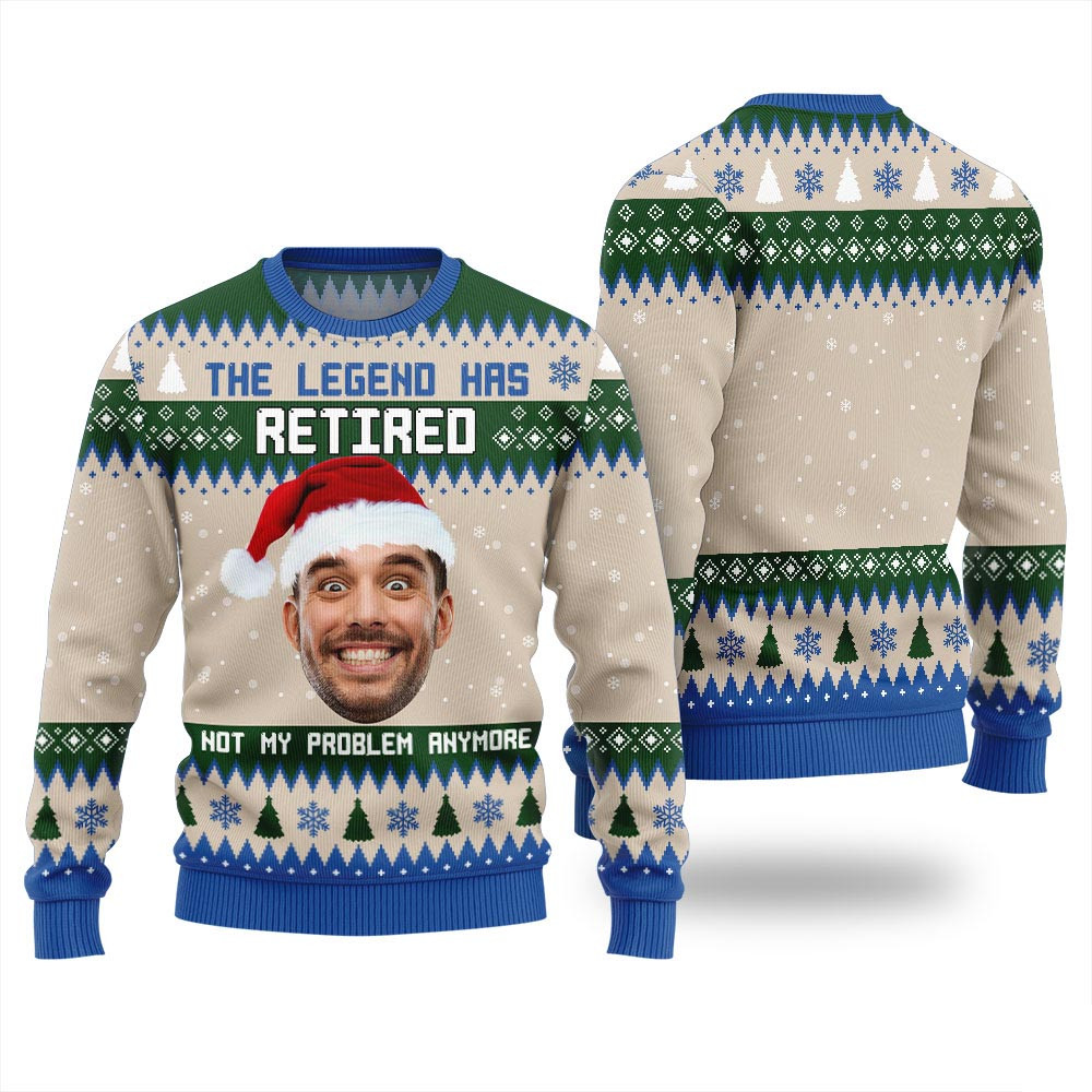 Retirement Custom Face Christmas Sweater Women Christmas Gift Ideas For Mom