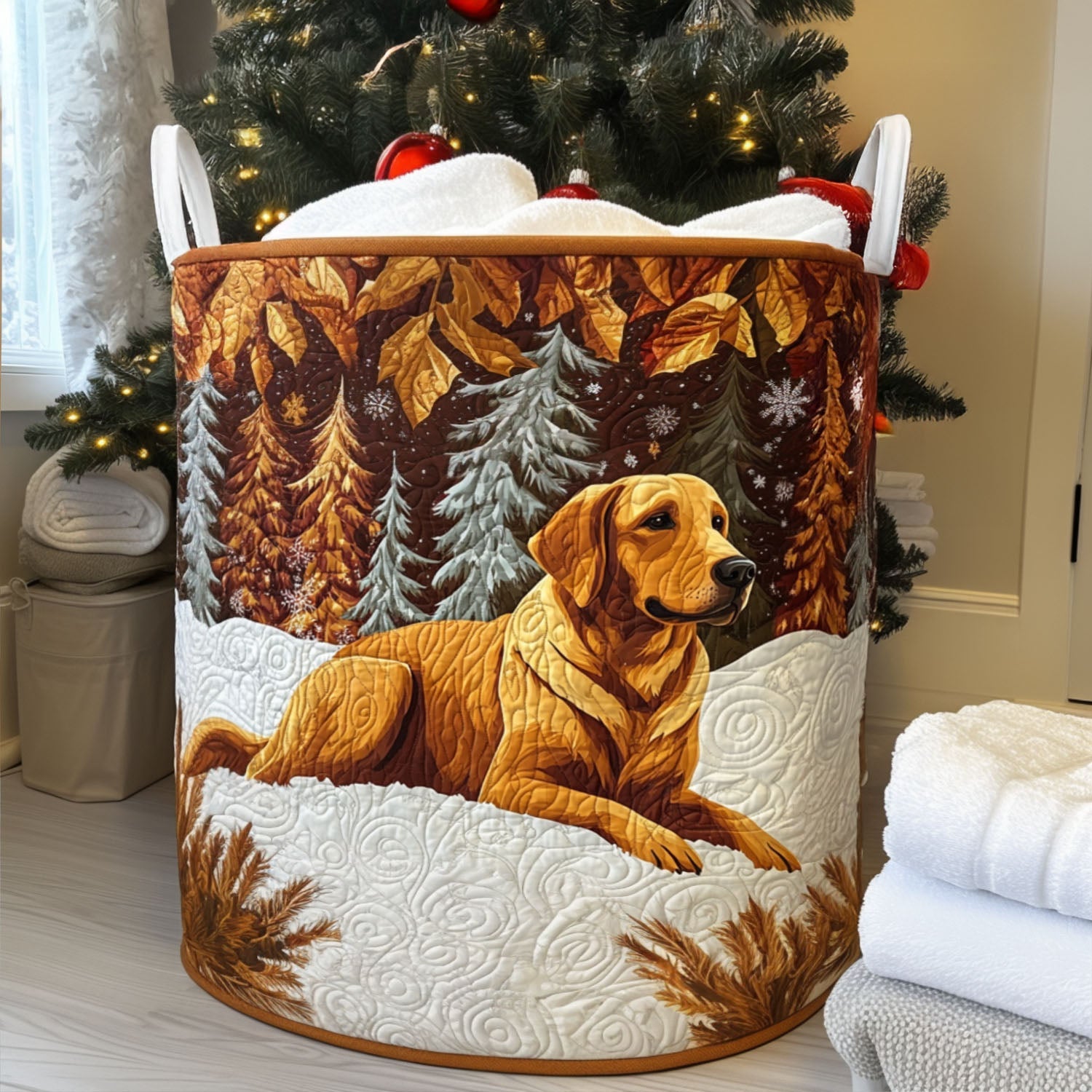 Retriever Charm Quilted Laundry Basket Spring Merch Pick