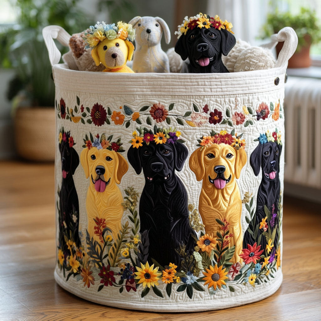 Retriever Cheer Quilted Laundry Basket Must-Have Laundry Essential