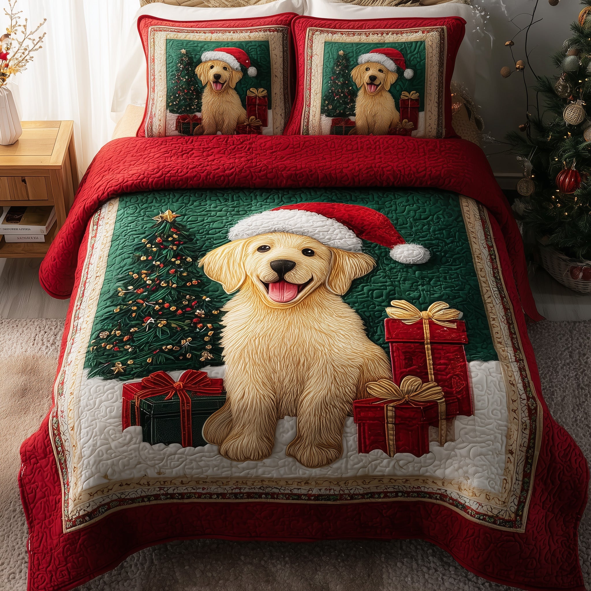 Retriever Puppy Quilted Bedding Set All-Season