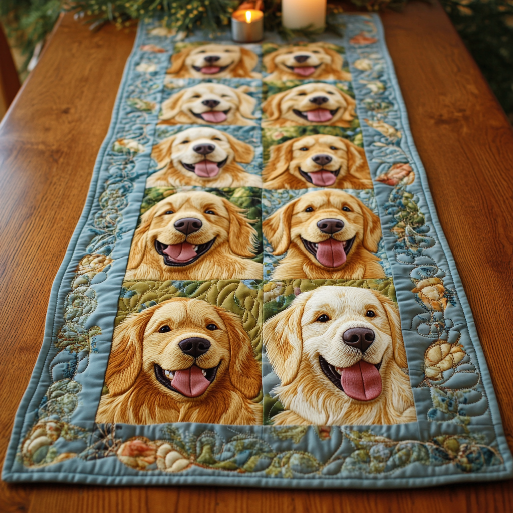 Retriever Rows Quilted Table Runner Dining Table Runner Best Gifts For Dad