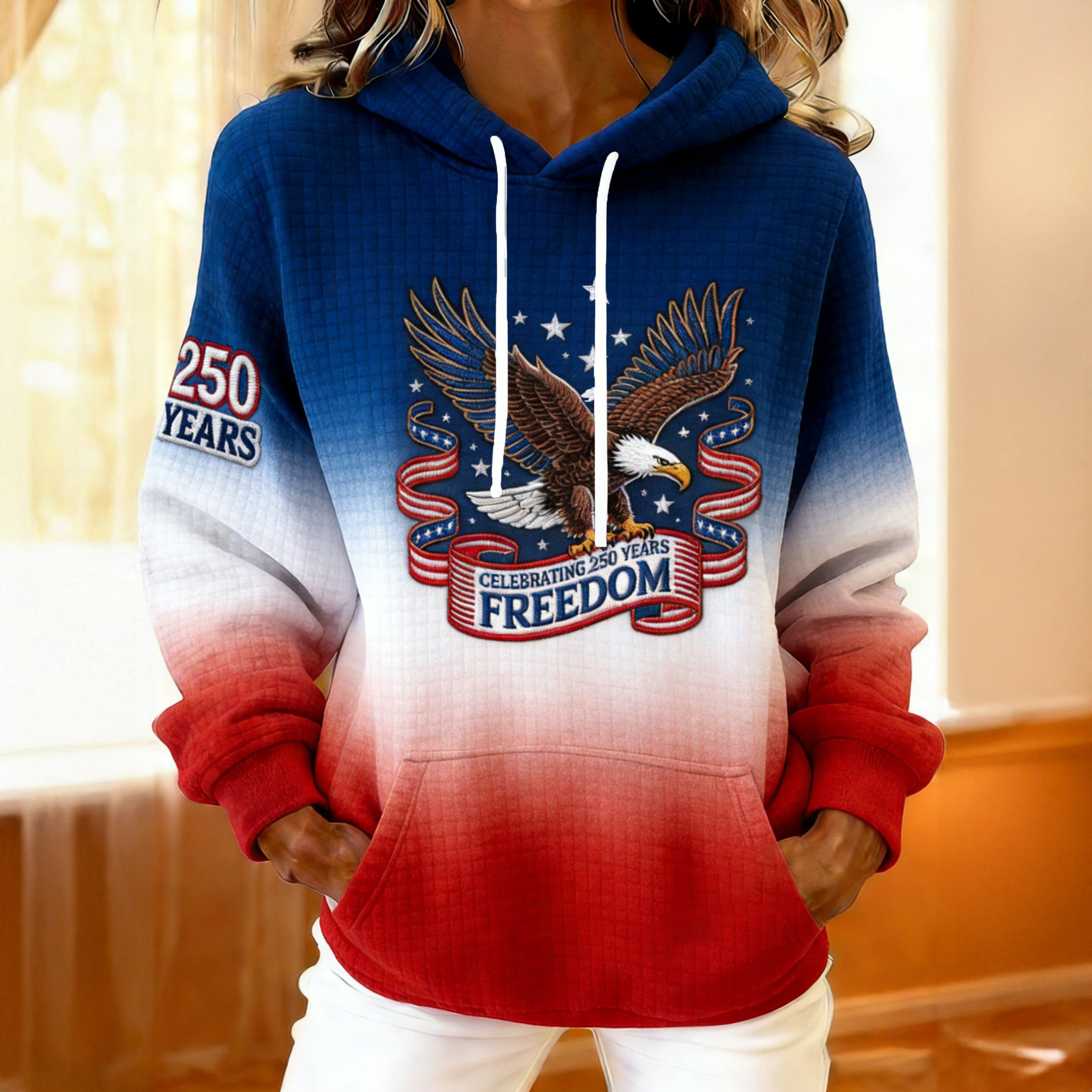 Retro 250 Years Of Freedom Patriotic Eagle Hoodie 250 Years 1776 2026 Merch