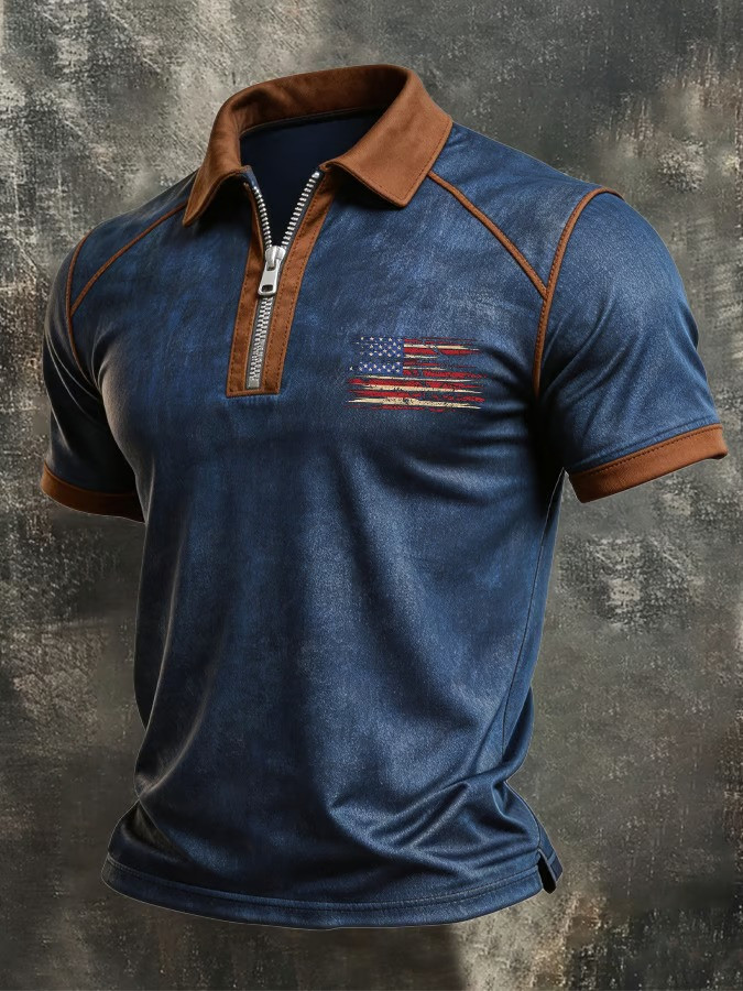 Retro 250 Years Of Liberty Zip Polo Shirt Fourth Of July Clothing Patriotic Gifts Ideas
