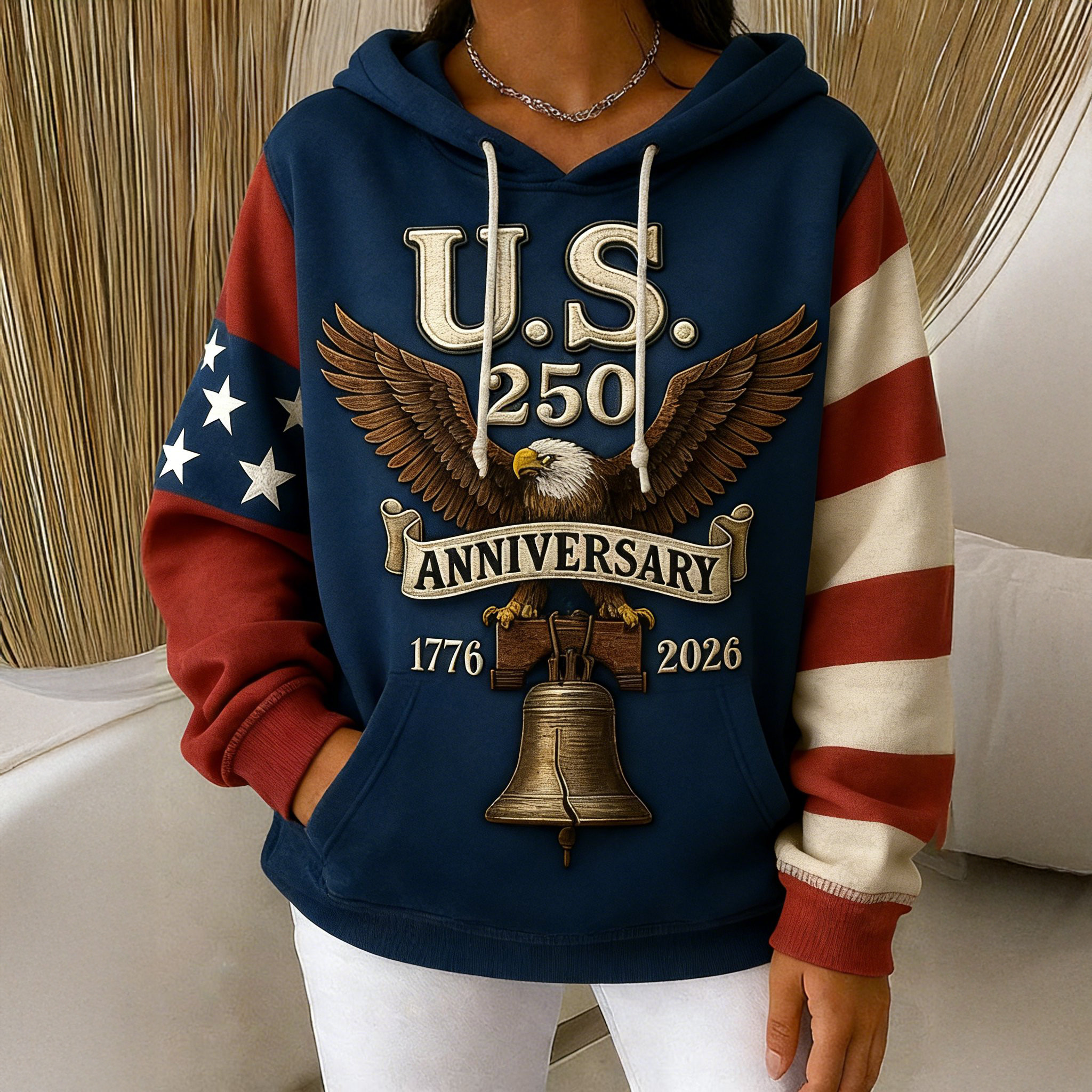 Retro 250th Anniversary 1776 2026 Hoodie American Eagle Apparel America's Birthday Presents