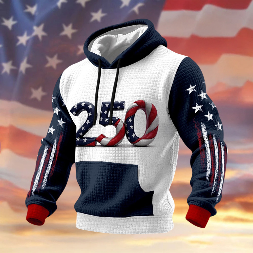 Retro 250th Anniversary 1776 2026 Hoodie Independence Day Hooded Sweatshirt