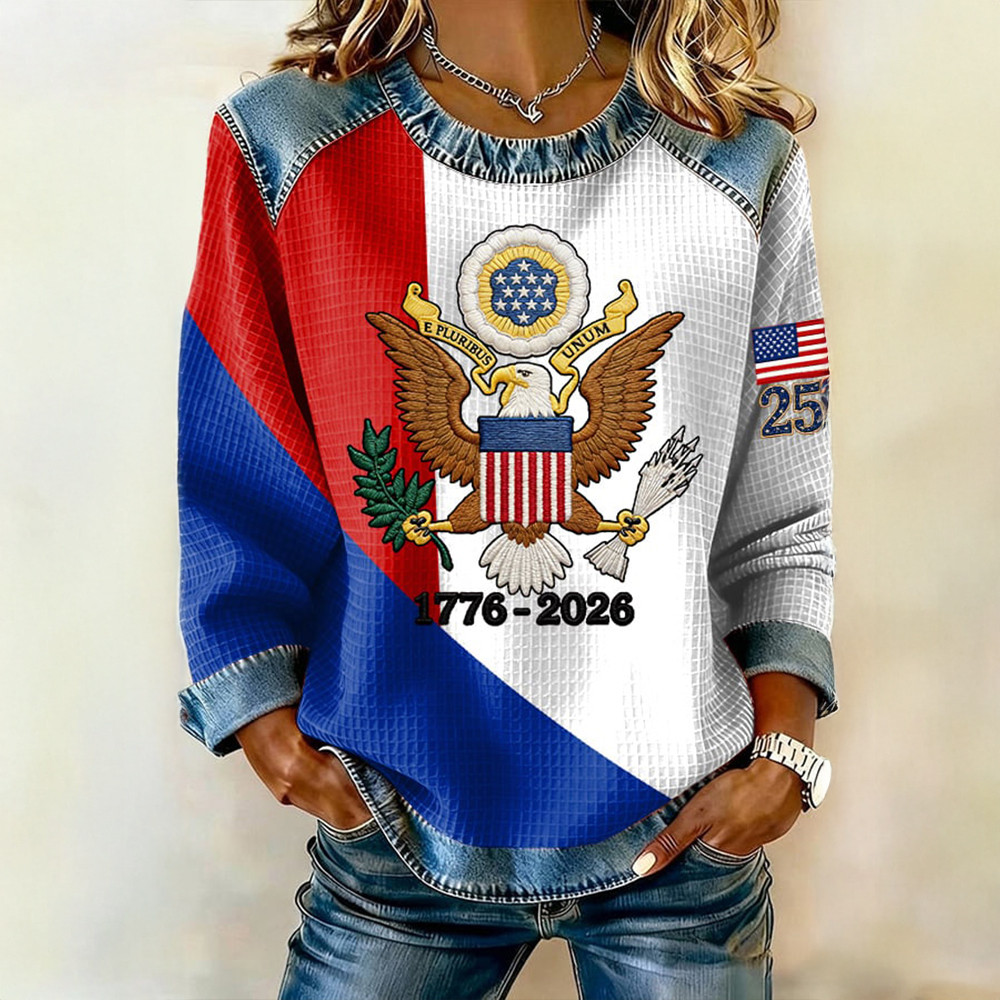 Retro 250th Anniversary 1776 2026 Print Sweatshirt America's 250Th Birthday Merch