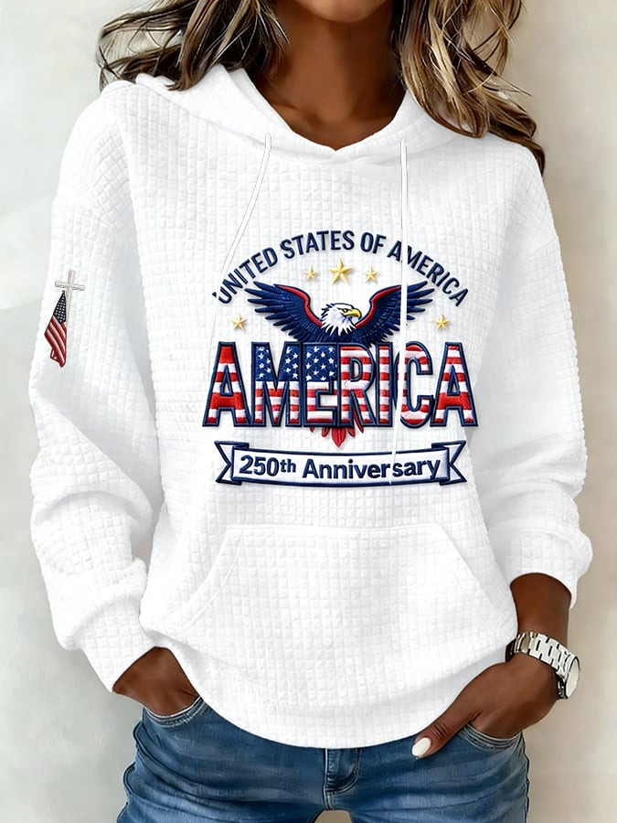 Retro 250th Anniversary Hoodie Best 4Th Of July Apparel Gifts For Supporters