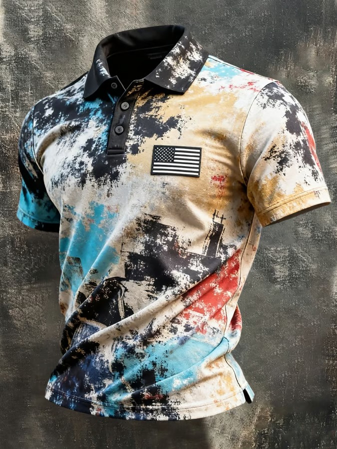 Retro 250th Anniversary Polo Shirt America Land Of The Free Clothing Best Patriotic Gifts