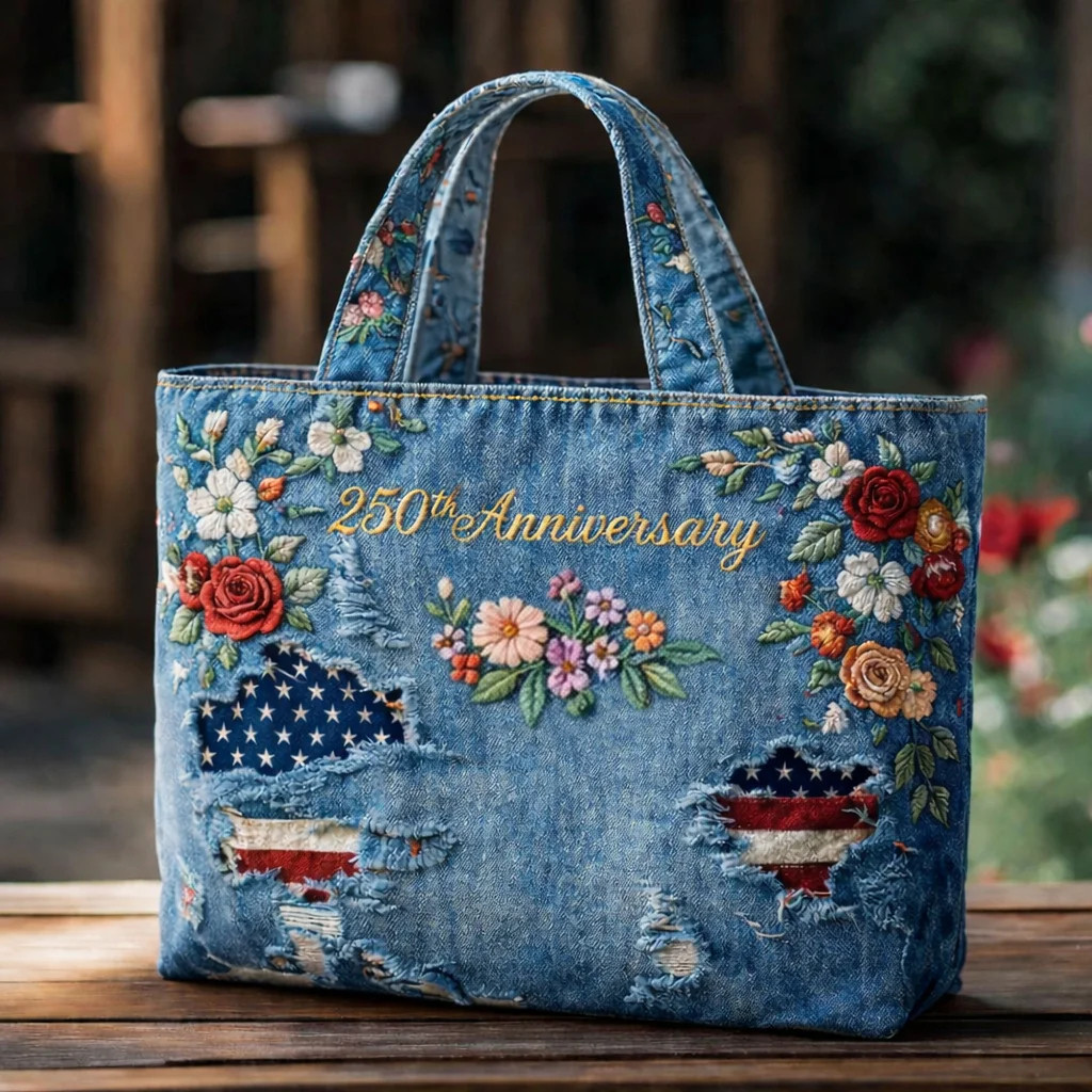 Retro 250th Anniversary Tote Bag July 4 1776 July 4 2026 Shoulder Bag Gift Ideas