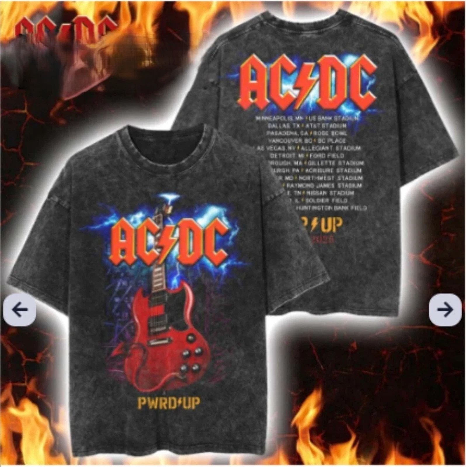 Retro ACDC Pwr Up Tour Shirt 2025 Gifts For Fans