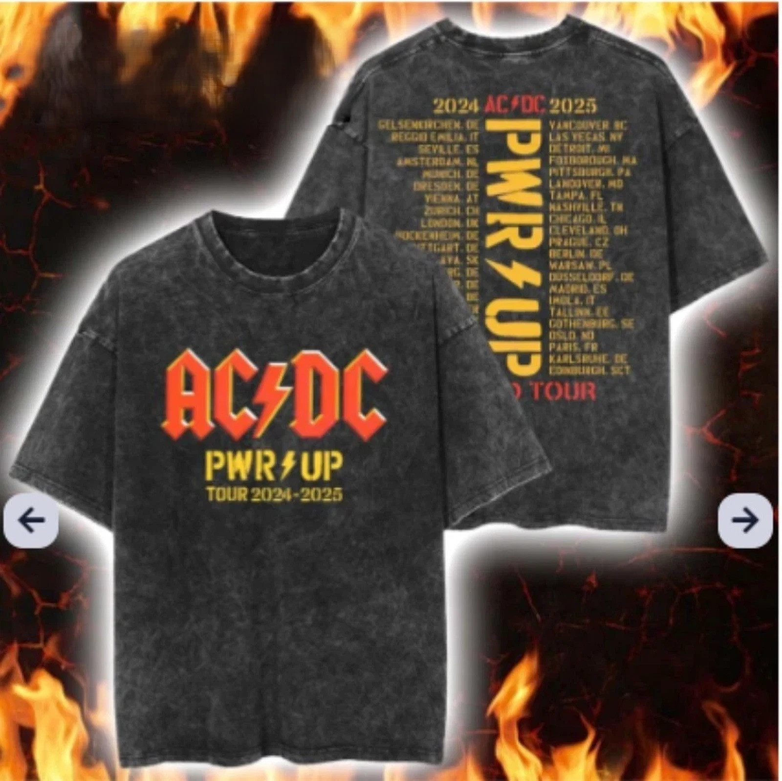 Retro ACDC Pwr Up Tour Shirt 2025 Music Related Gifts For Guys