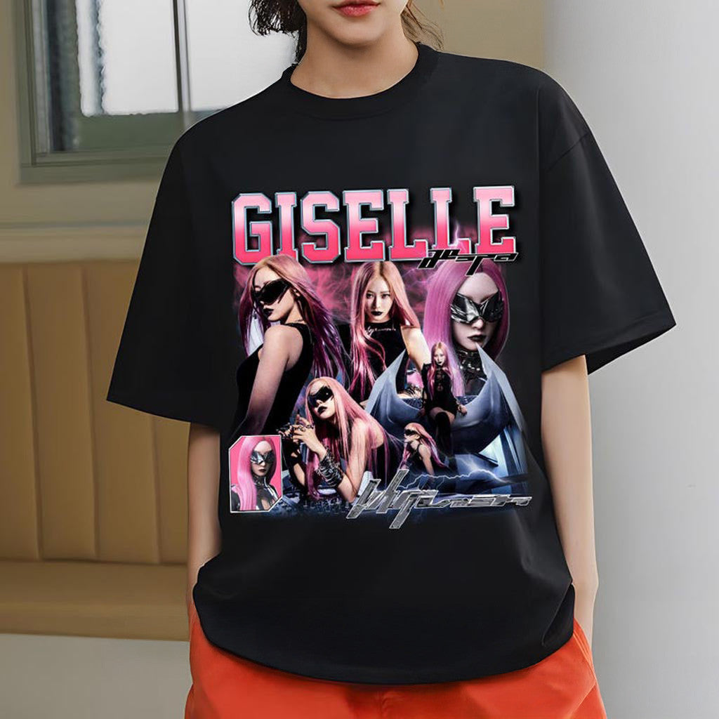 Retro Aespa Giselle Shirt, Aespa Whiplash Shirt, AESPA Synk Parallel Line Tour Shirt, Aespa