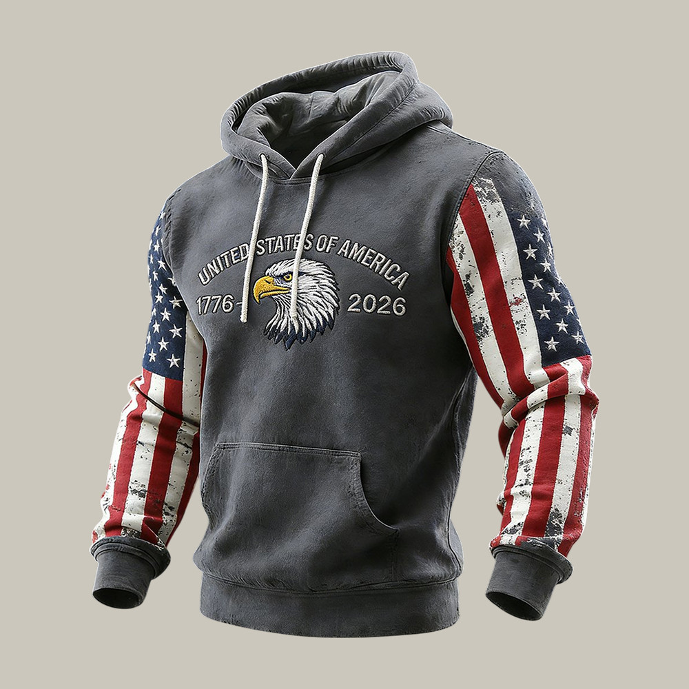 Retro America 250th Anniversary Eagle Hoodie America's Birthday Apparel Patriotic Gifts
