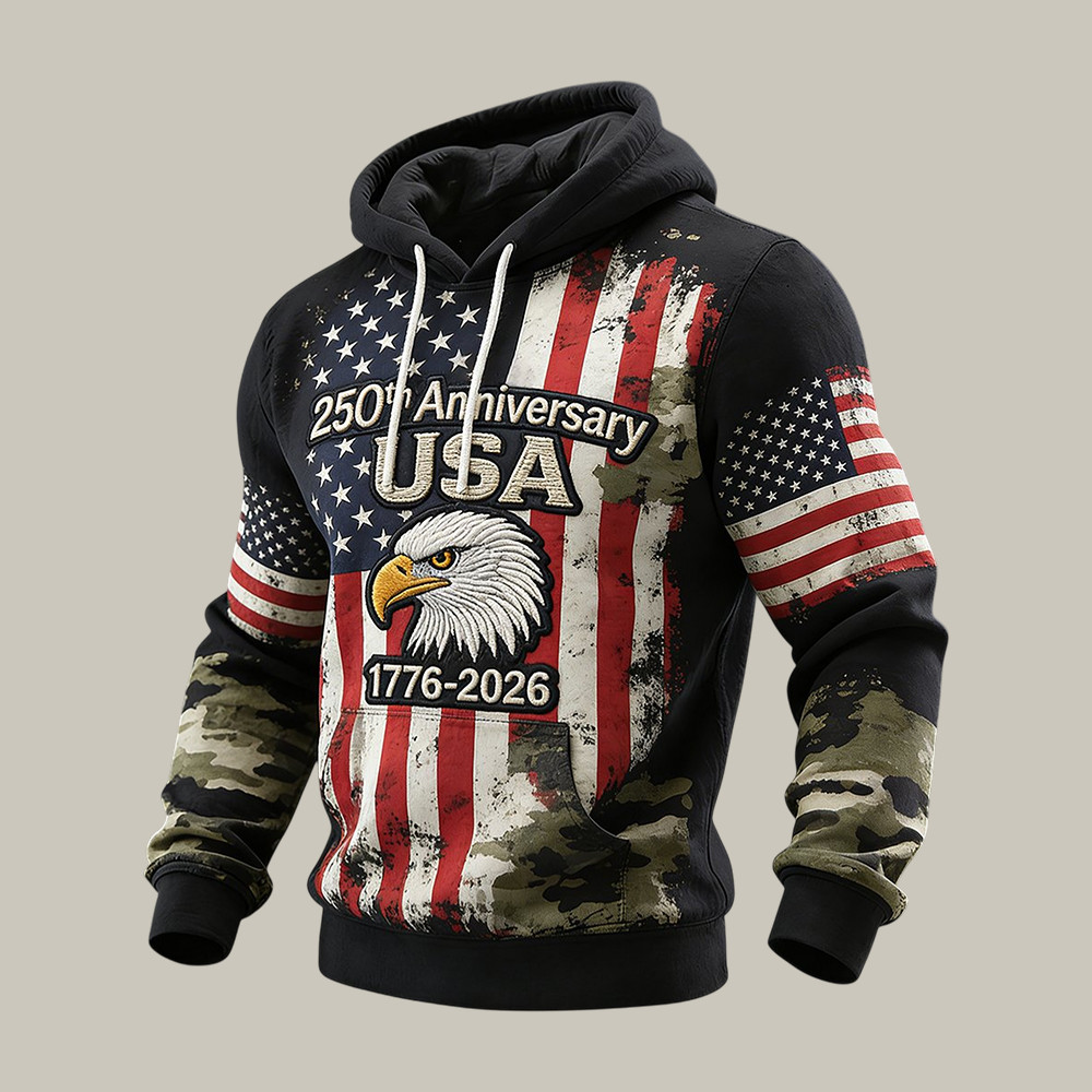 Retro America 250th Anniversary Hoodie 1776 2026 Merch July 4 Gift For Him