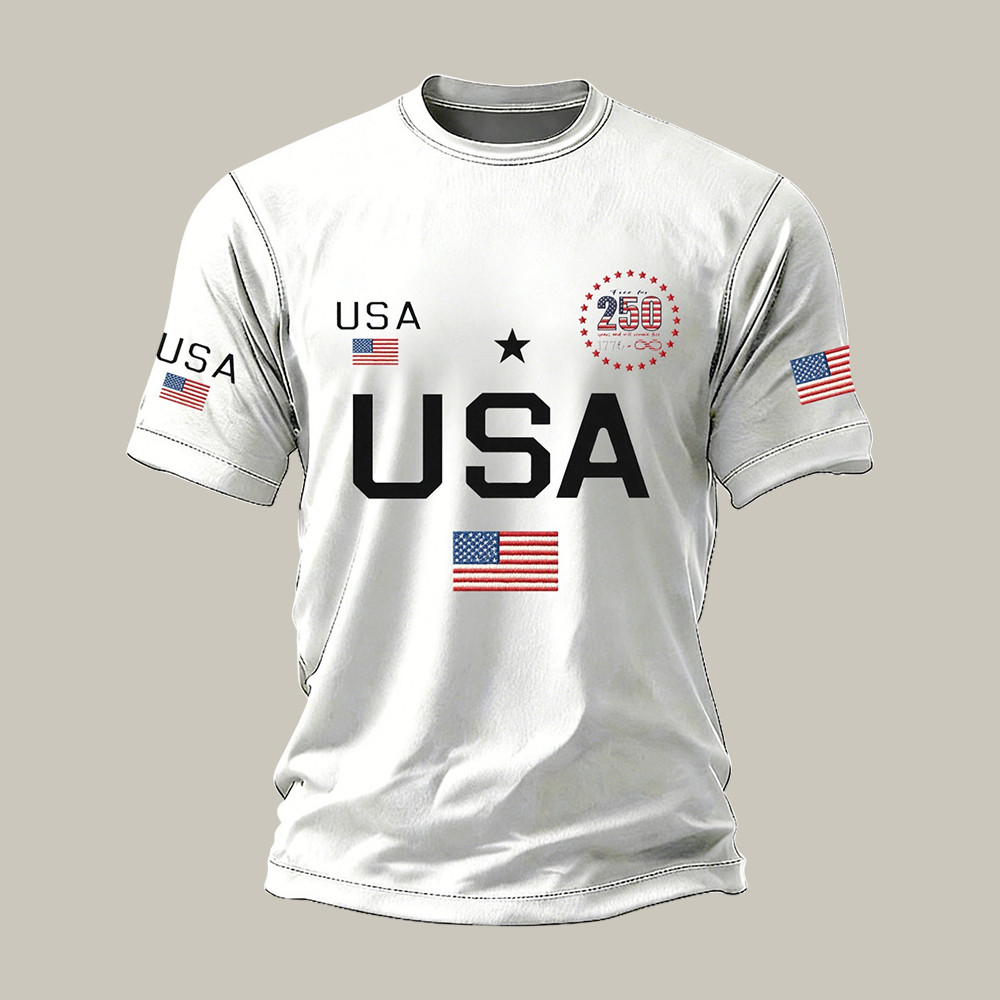 Retro America 250th Anniversary T-Shirt Patriotic Clothes July 4 Present Idea