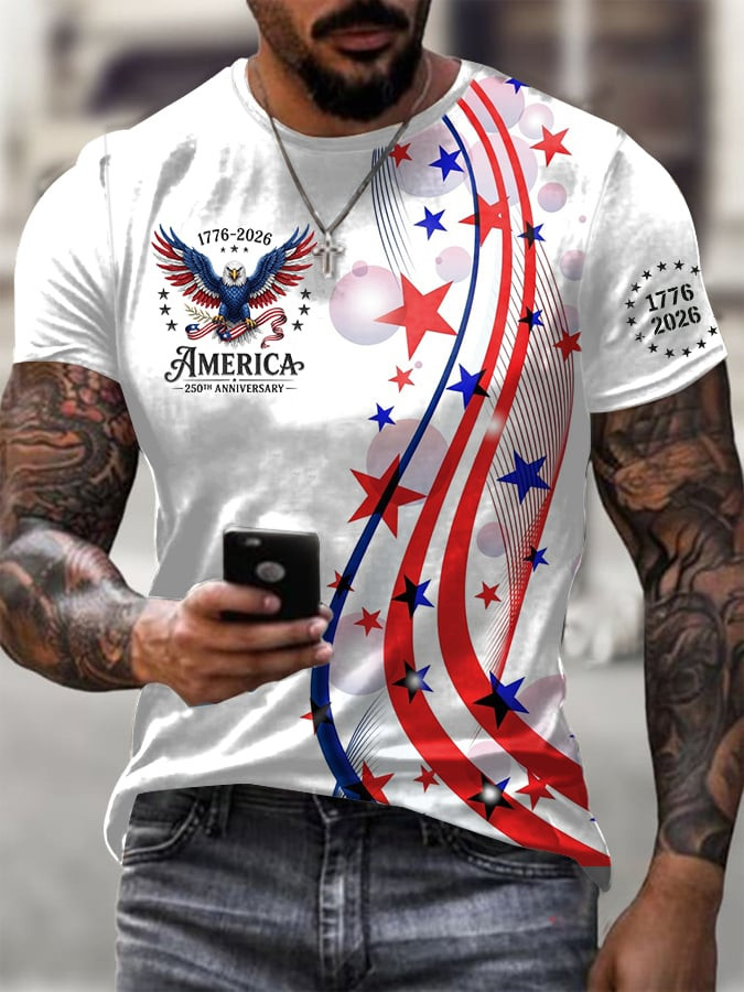 Retro America 250th Anniversary T-Shirt US Independence Clothing Gift For 7th July