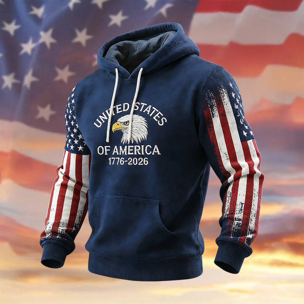 Retro American 250th Anniversary 1776 2026 Hoodie American 250 Years Birthday Clothing
