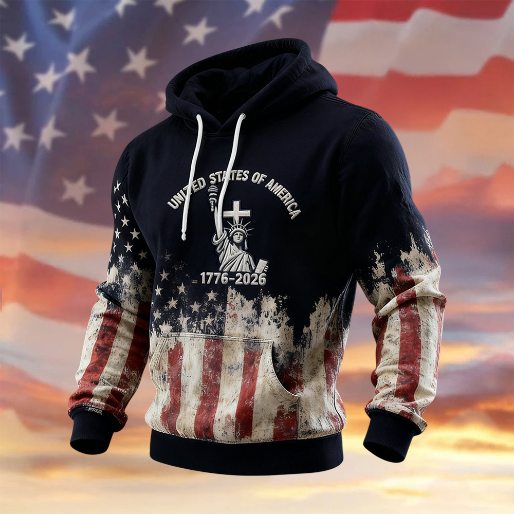 Retro American 250th Anniversary 1776 2026 Hoodie America's 250th Birthday Clothing