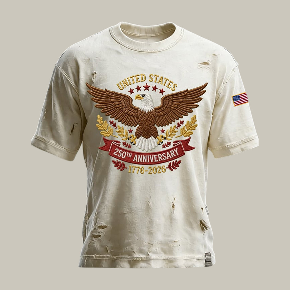 Retro American 250th Anniversary 1776 2026 T-Shirt American Eagle Shirt Patriotic Gift For Him