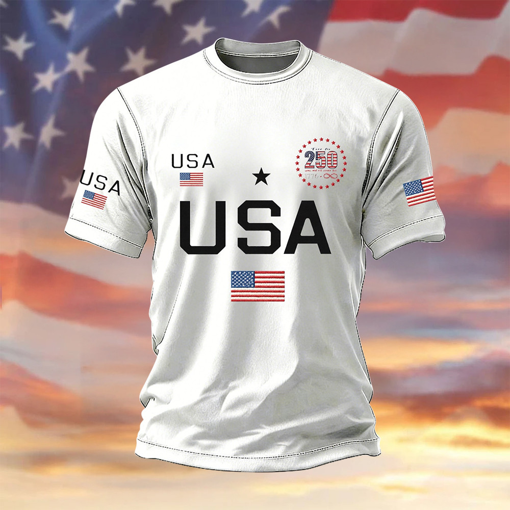 Retro American 250th Anniversary 1776 2026 T-Shirt Independence Day Clothes Patriotic Outfit