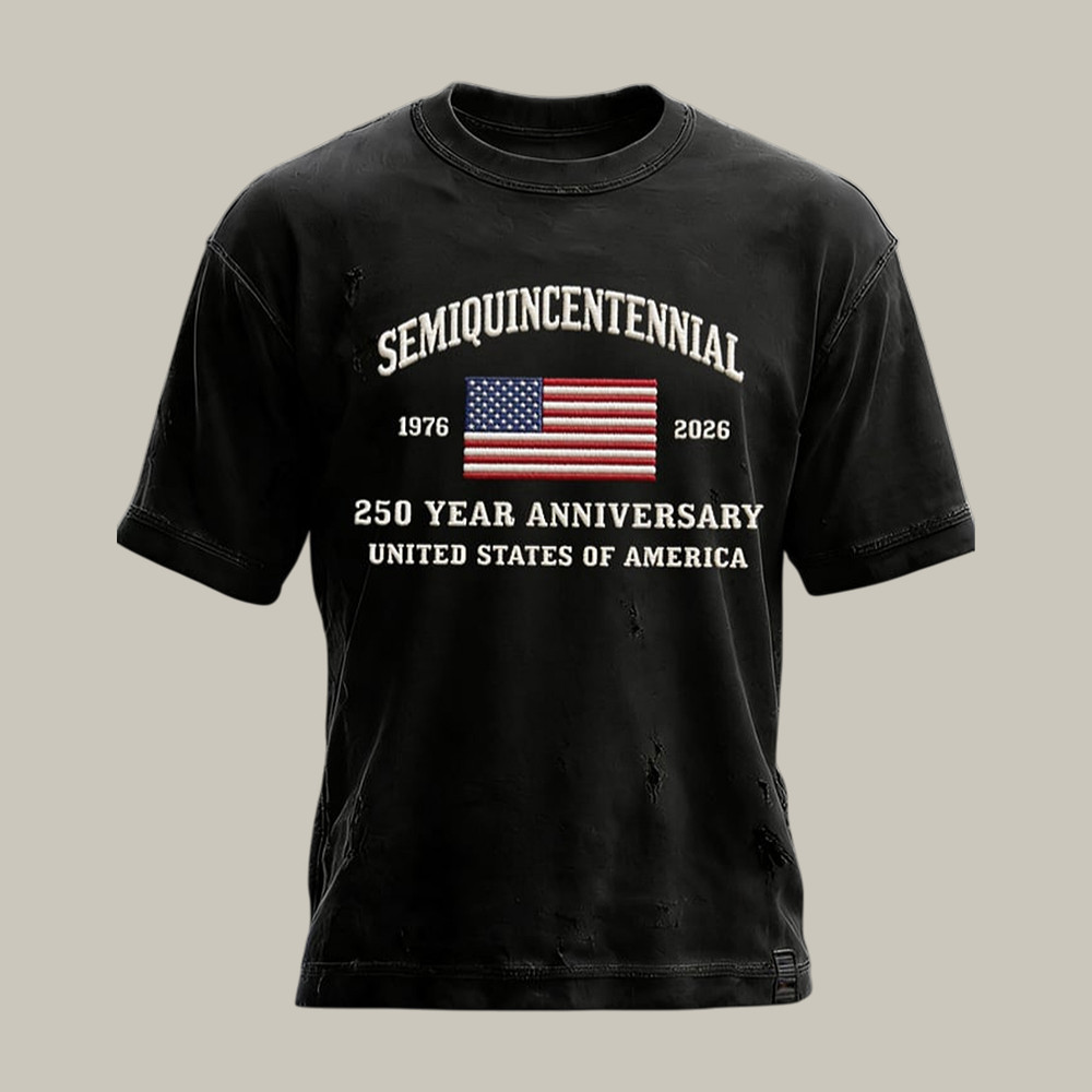 Retro American 250th Anniversary 1776 2026 T-Shirt Semiquincentennial Merch July 4th Gift