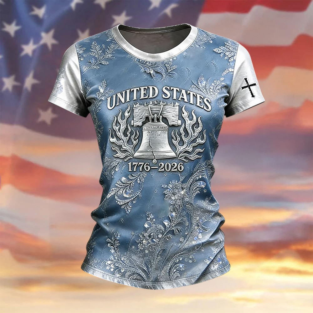 Retro American 250th Anniversary Faith T-Shirt Independence Day 2026 Clothes Patriotic Gift For Him