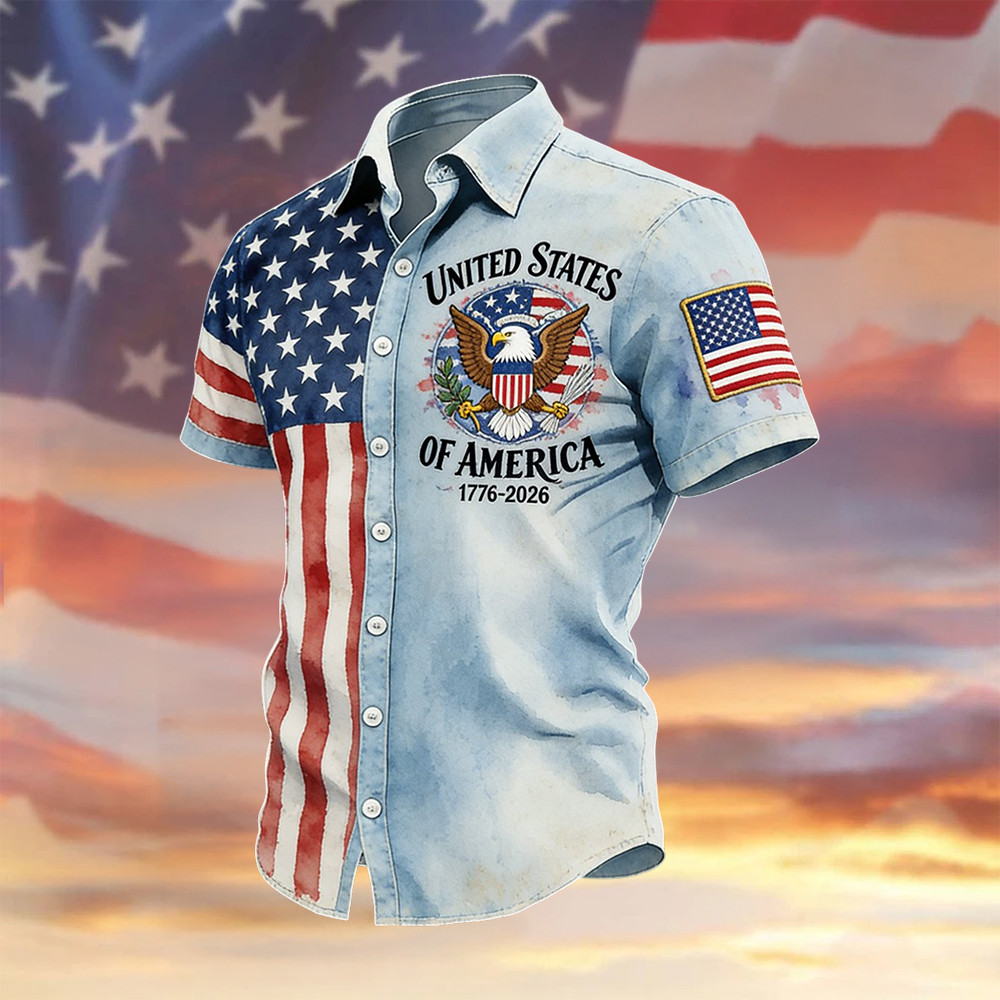 Retro American 250th Anniversary Hawaiian Shirt America's 250th Birthday Merch 4Th Of July Gift