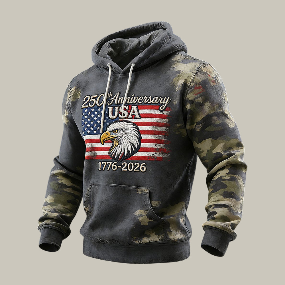 Retro American 250th Anniversary Hoodie 1776 2026 American Eagle Apparel America's Birthday Gift
