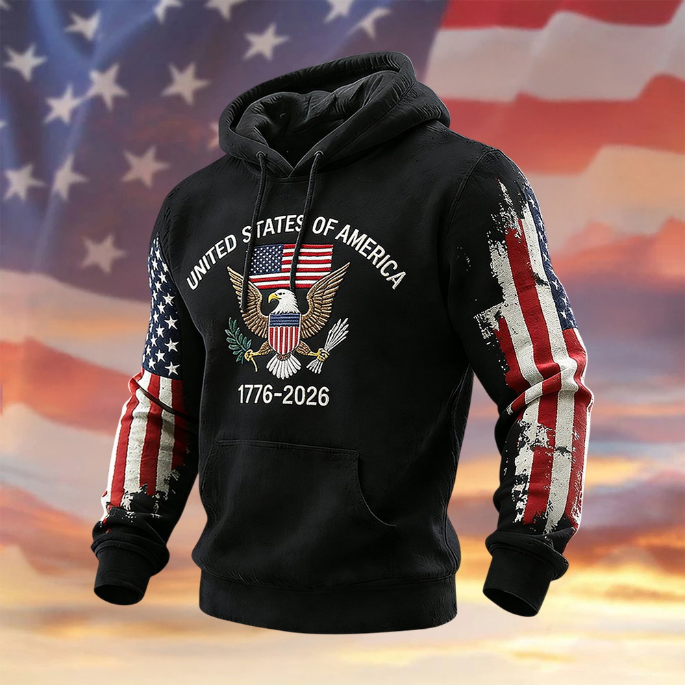Retro American 250th Anniversary Hoodie 1776 2026 America's 250th Birthday Merch Gift For Him