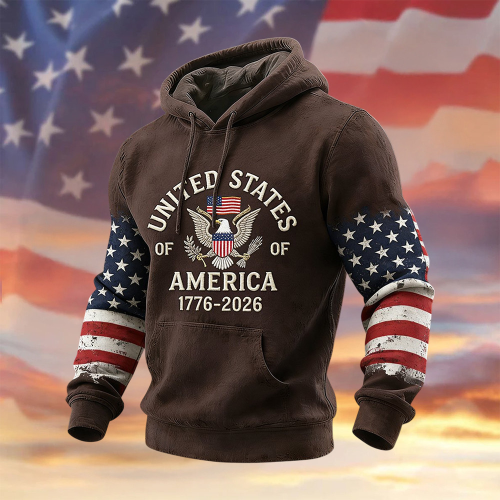 Retro American 250th Anniversary Hoodie 4Th Of July Outfits Freedom Gift