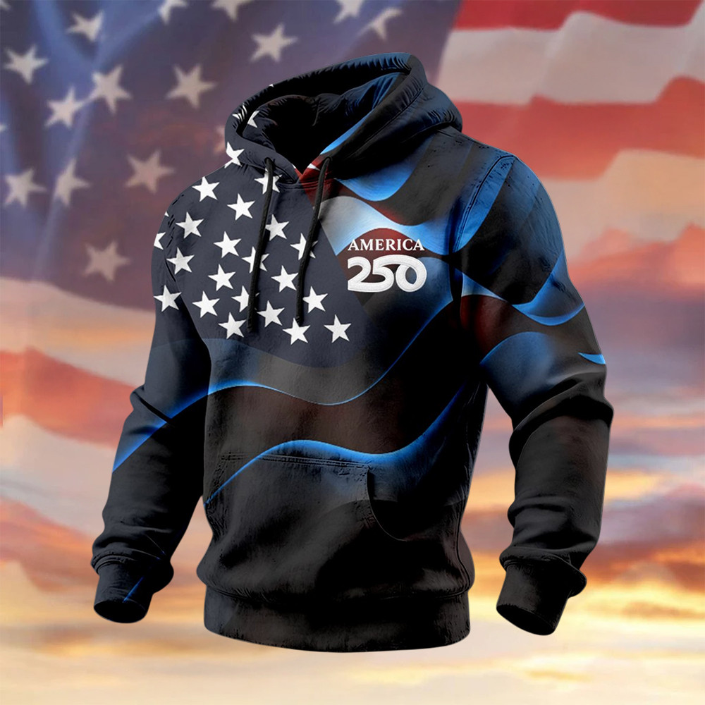 Retro American 250th Anniversary Hoodie 4Th Of July Outfits Patriotic Gifts
