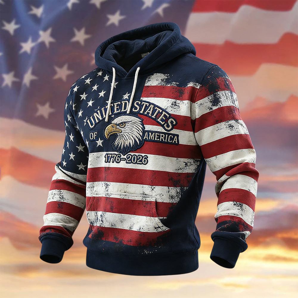 Retro American 250th Anniversary Hoodie American 250 Years Birthday Apparel 4th Of July Gift