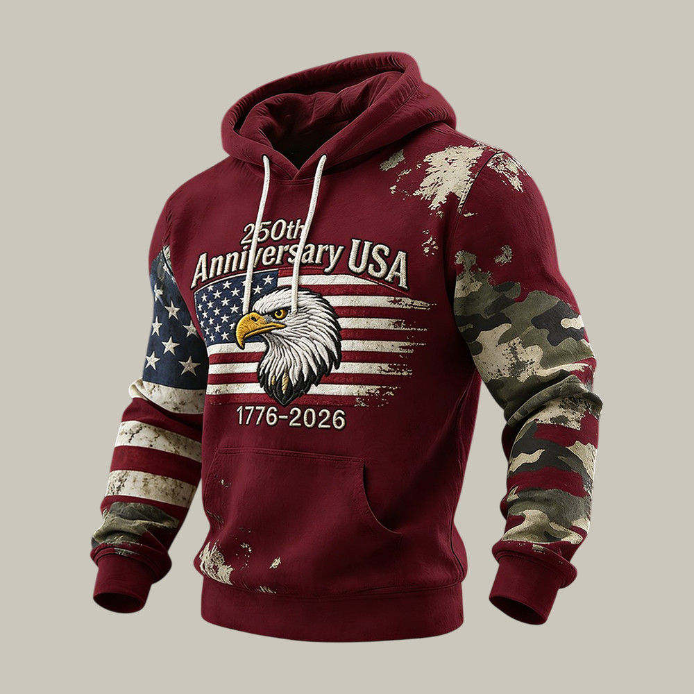 Retro American 250th Anniversary Hoodie American Eagle Apparel Fourth Of July Presents