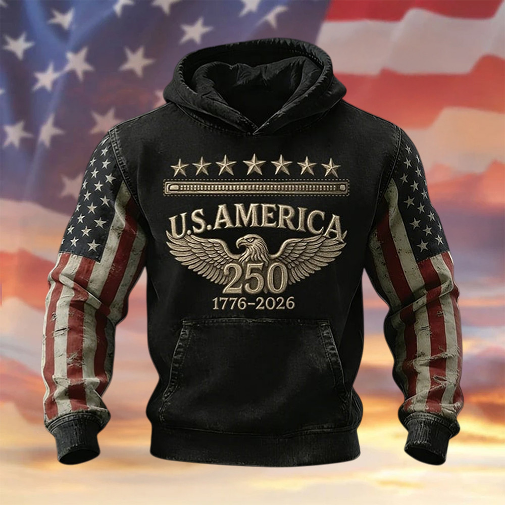 Retro American 250th Anniversary Hoodie America's 250th Birthday Apparel Gift For 4Th Of July