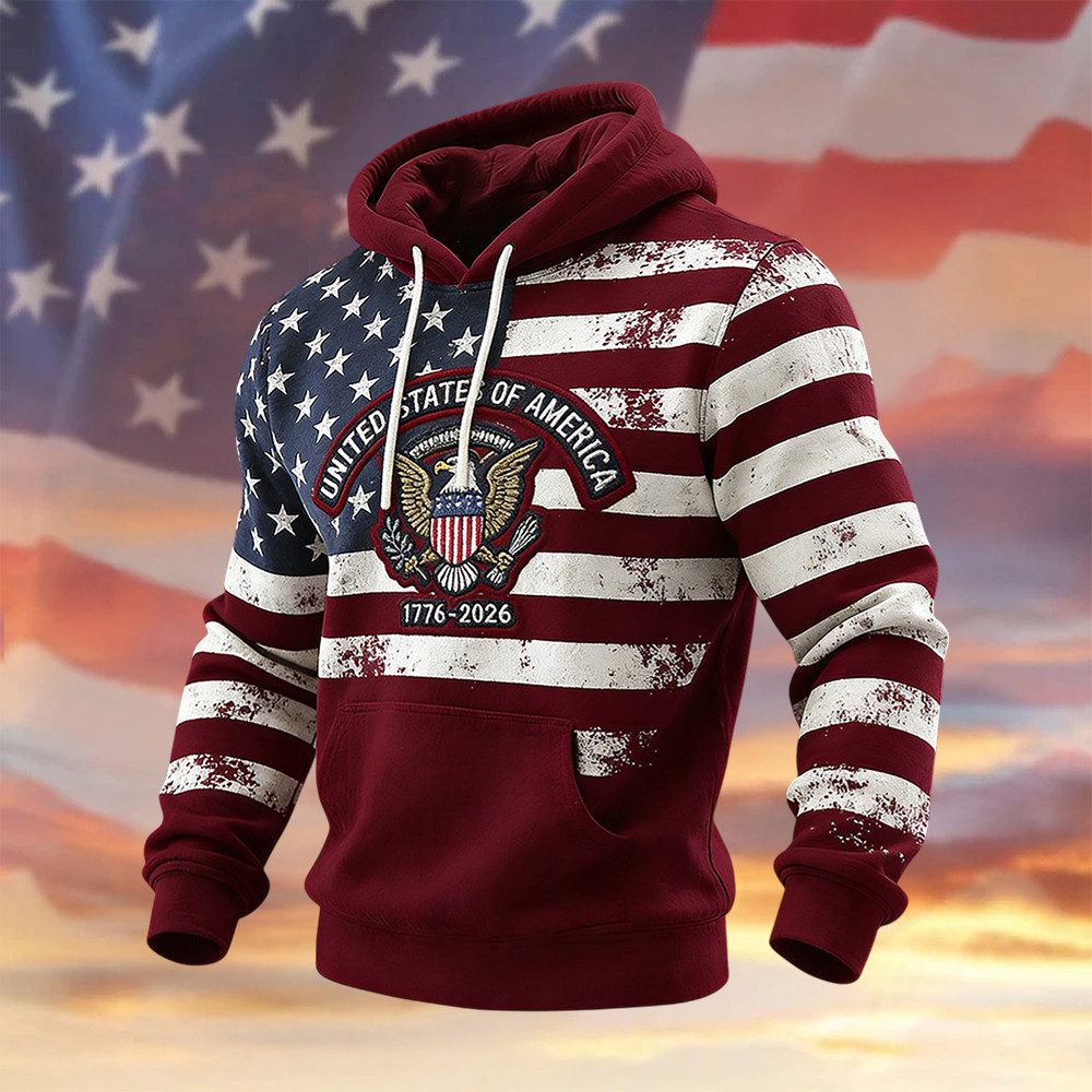 Retro American 250th Anniversary Hoodie America's 250th Birthday Apparel Patriotic Gift