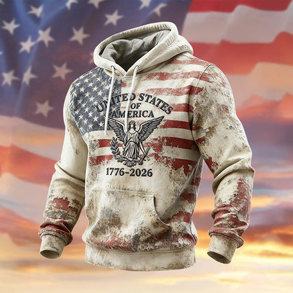 Retro American 250th Anniversary Hoodie America's 250th Birthday Merch Cool Gift For Him
