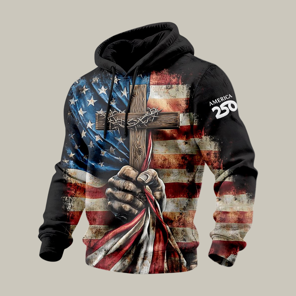 Retro American 250th Anniversary Hoodie Independence Day 2026 Apparel Gift For July
