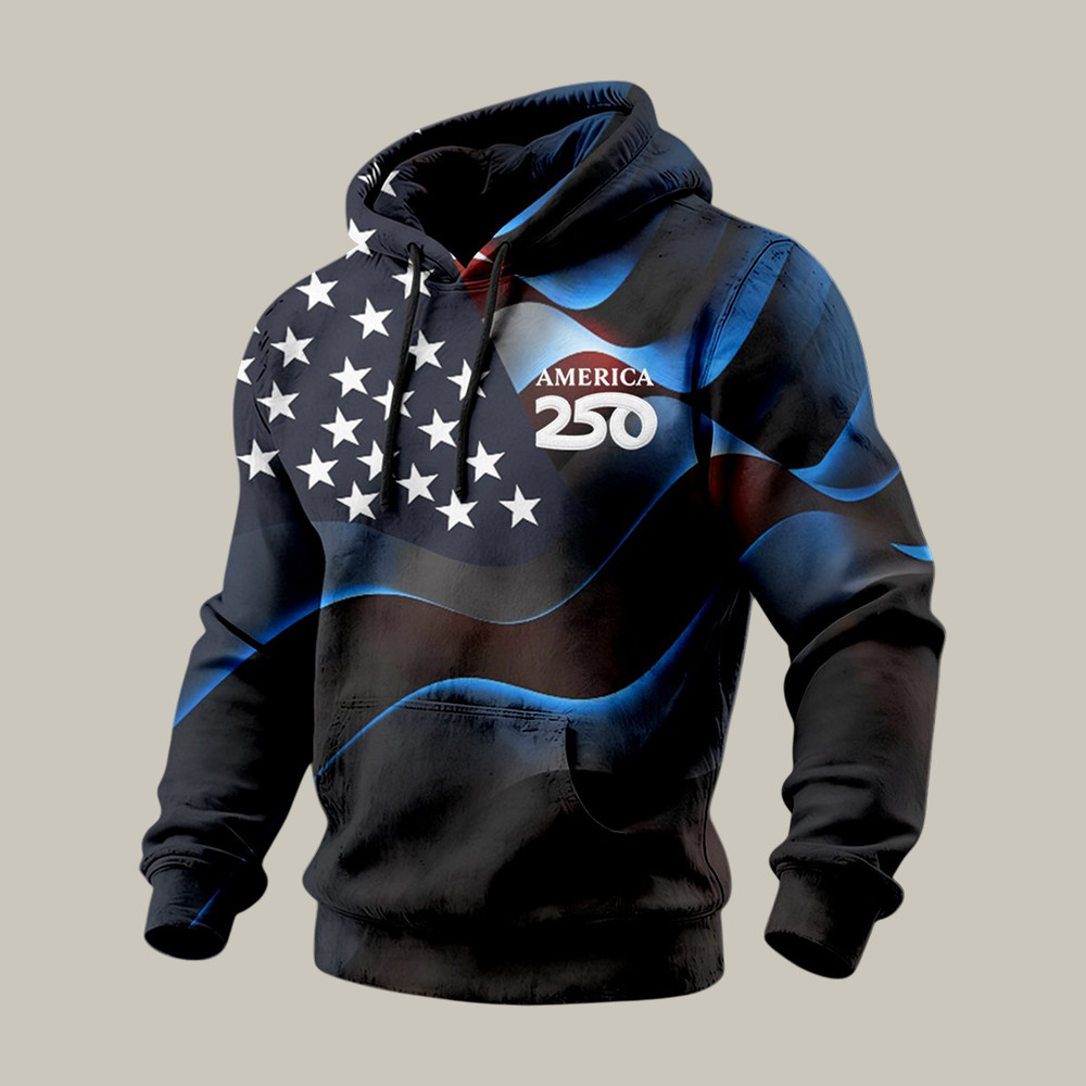 Retro American 250th Anniversary Hoodie Independence Day 2026 Apparel Patriotic Men Gift