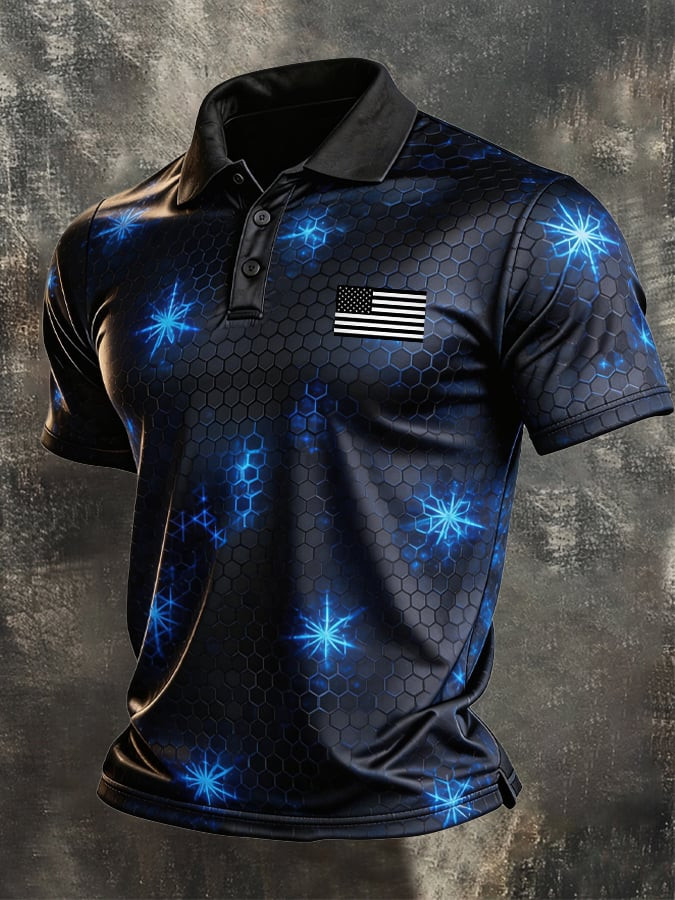 Retro American Flag Polo Shirt Independence Day Clothing Gift For 7th July