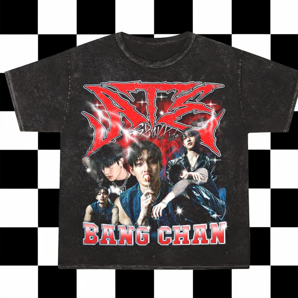 Retro BangChan Stray Kids Domiate Mineral Wash Shirt Stray Kids DominAte In US Shirt Stray Merch Retro BangChan Stray Kids Domiate Mineral Wash Shirt Stray Kids DominAte In US Shirt Stray Merch