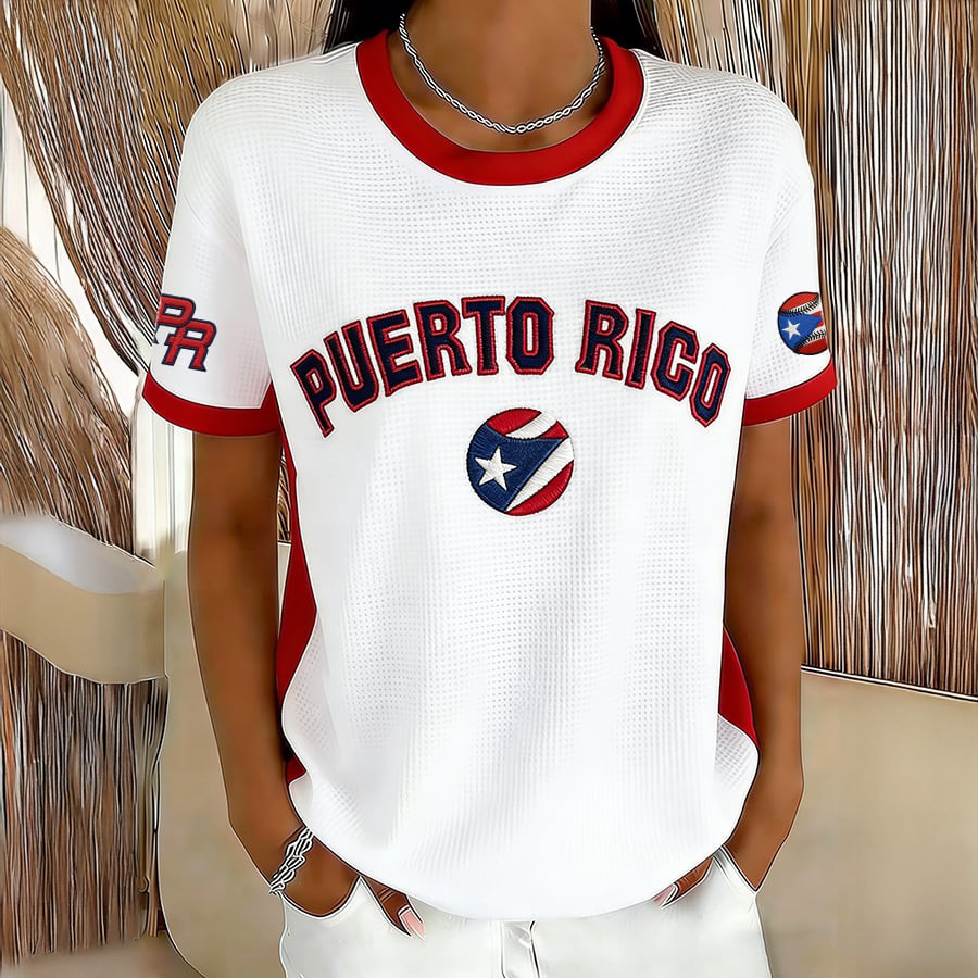 Retro Baseball T-Shirt Puerto Rico Baseball Clothes Present Ideas For Girlfriend