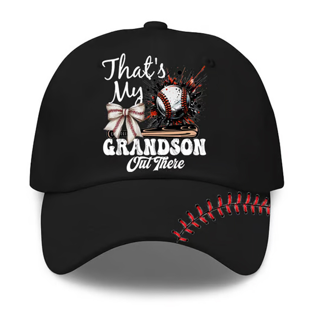 Retro Baseball That's My Grandson Out There Hat Game Day Hat Gifts For Grandpa
