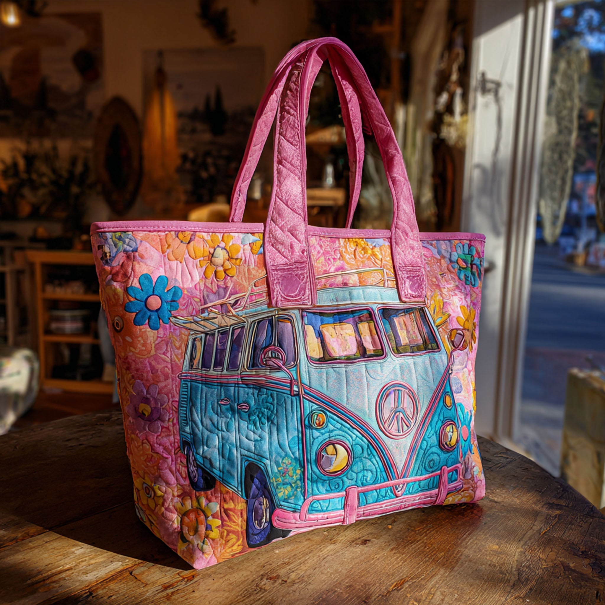 Retro Breeze Quilted Tote Bag Race Car Fan Gifts