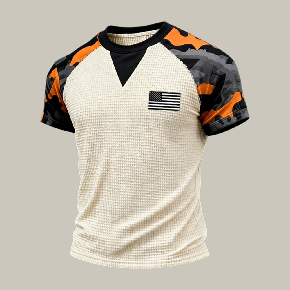 Retro Camouflage American Flag Logo T-Shirt Fourth Of July Merch Gift For Patriots