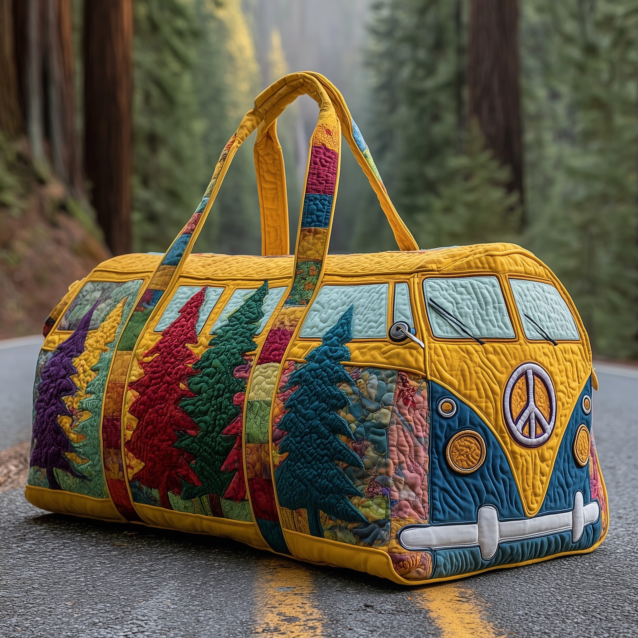Retro Camper Quilted Duffle Bag Spring Gift Idea