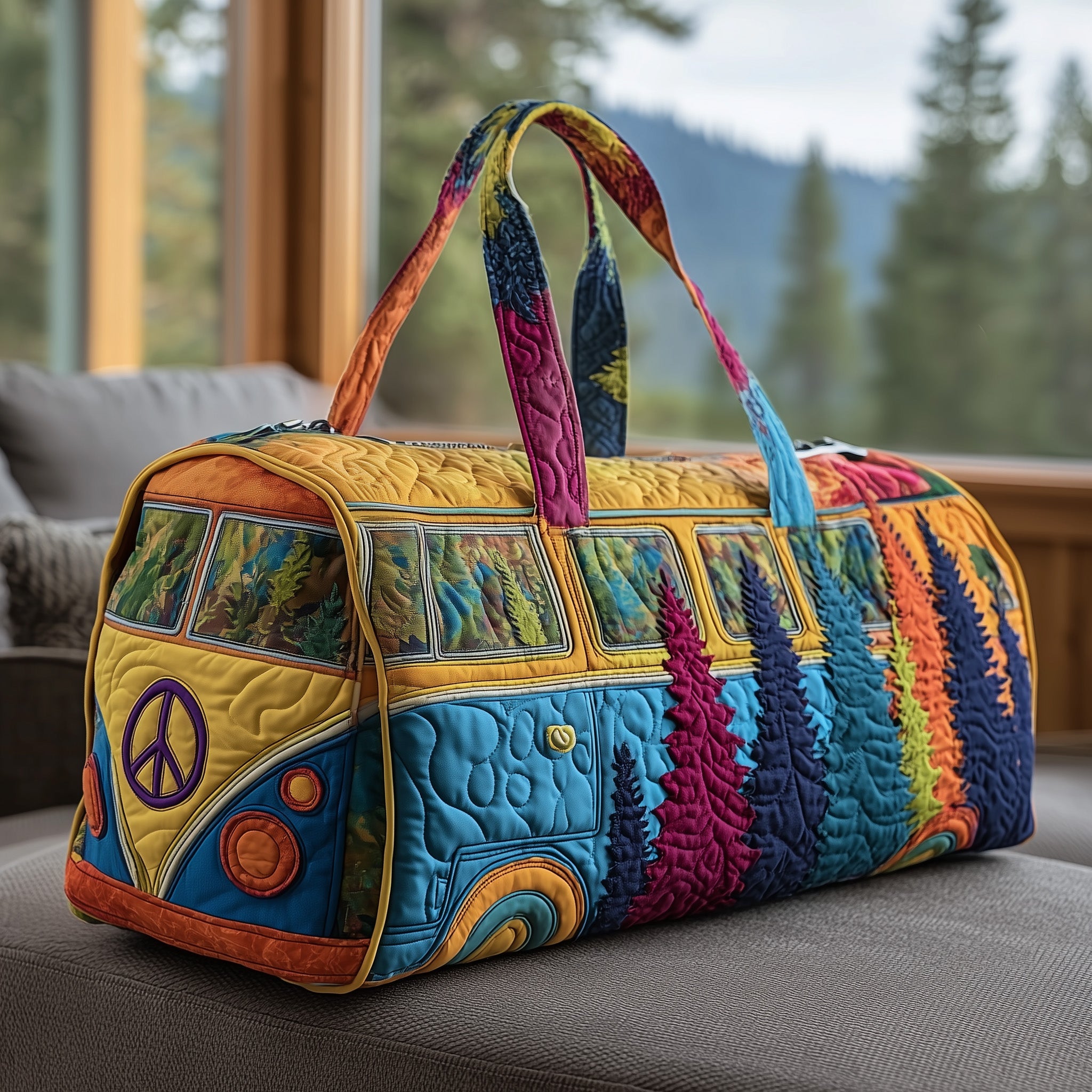 Retro Camper Quilted Duffle Bag Winter Season Must Have