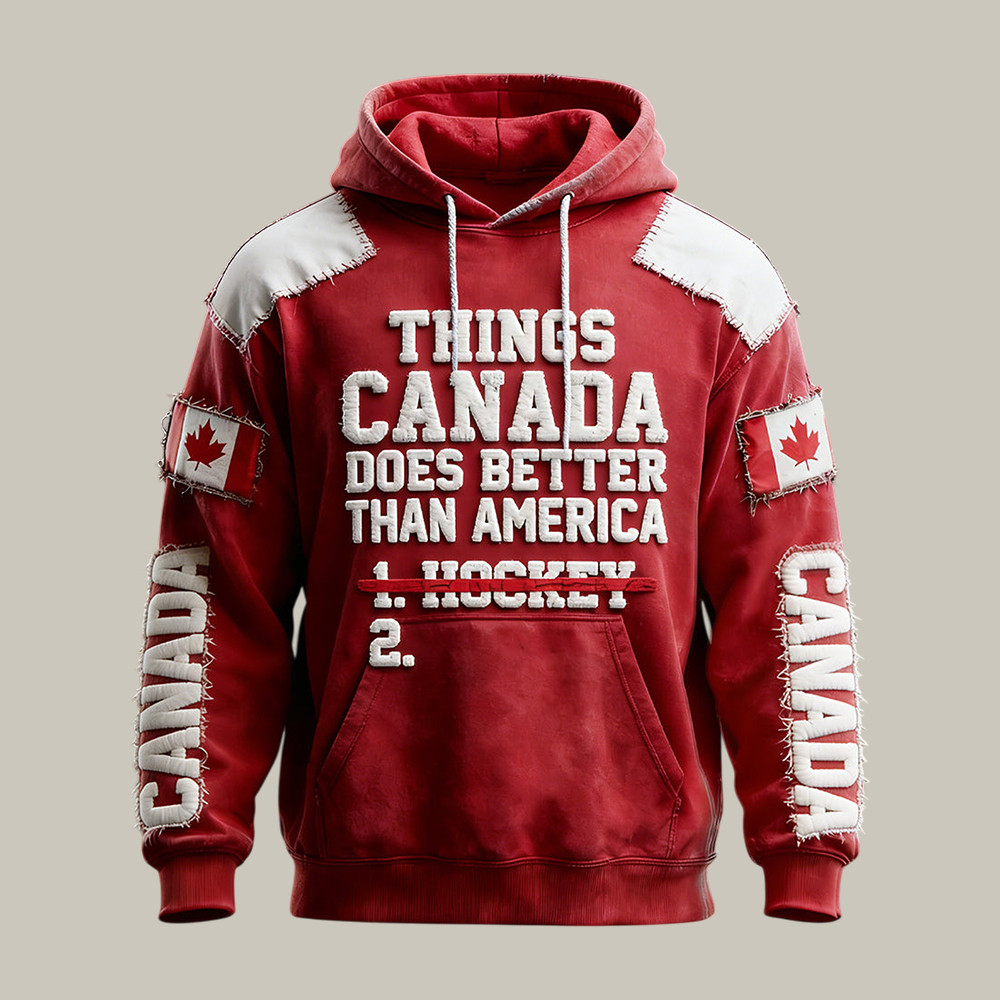 Retro Canada Hockey Fan 2026 Winter Olympic Hoodie Things Canada Does Better America Apparel