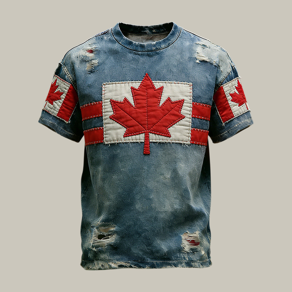 Retro Canadian Flag Maple Leaf Vintage T-Shirt Canadian Heritage Shirt Best Gift For Patriots