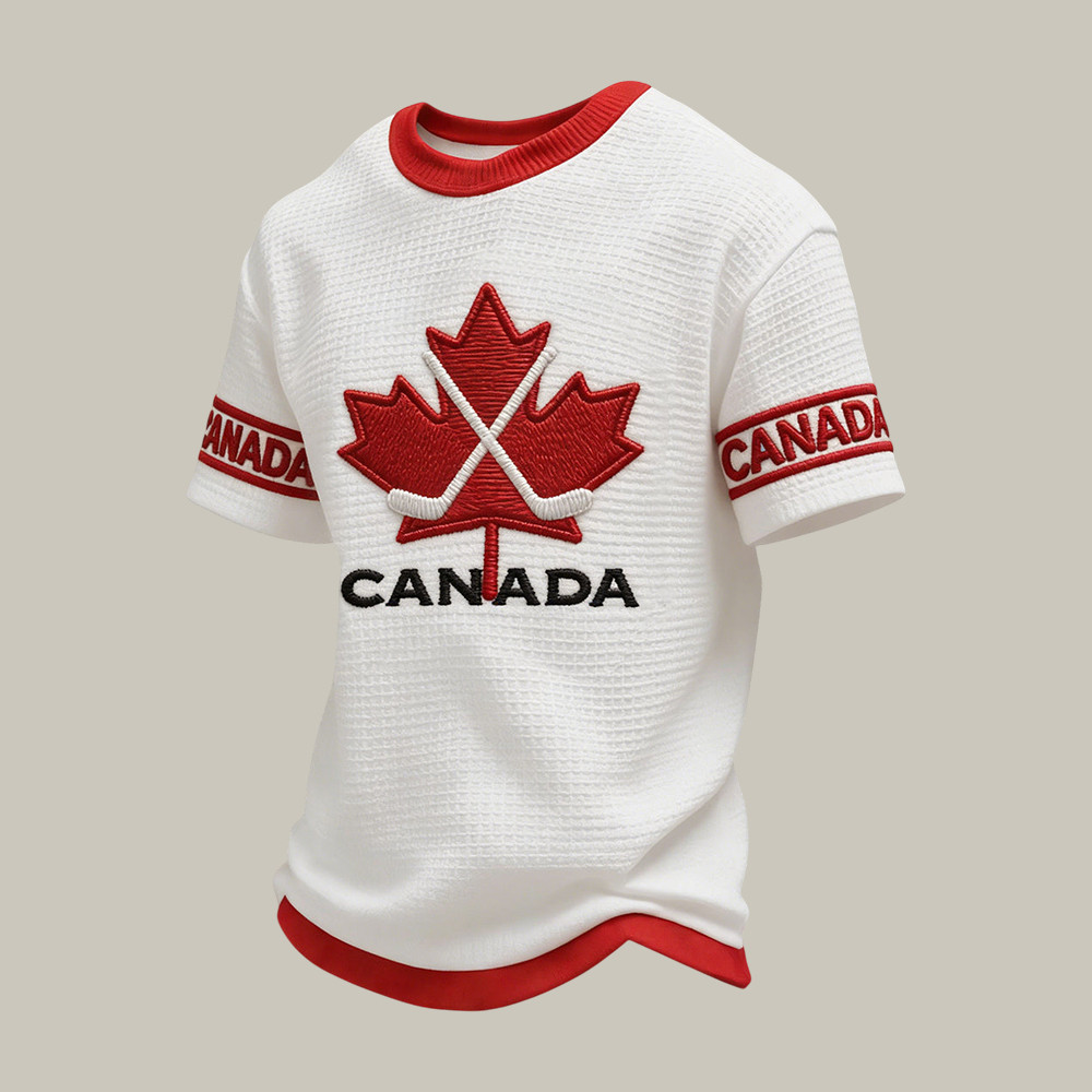 Retro Canadian Hockey Maple Leaf T-Shirt Game Day Clothing Hockey Lover Gift For Dad Birthday