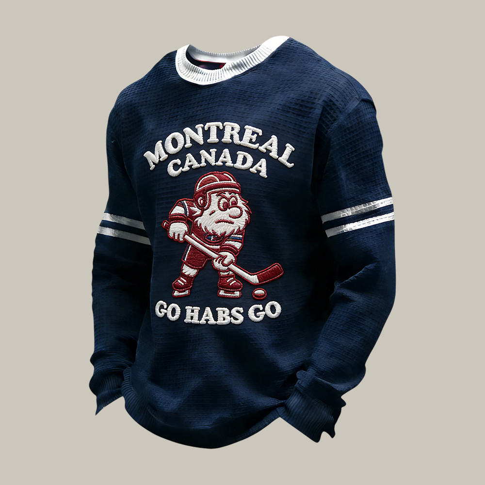 Retro Canadian Hockey Montreal Go Hards Go Long Sleeve Shirt Hockey Apparel Gift For Fans